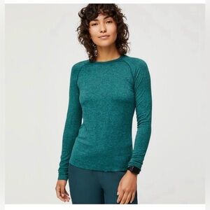 Figs Salta Seamless Long sleeve Underscrub in Deep Teal Top Size S